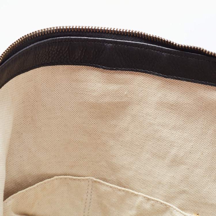 Pre Owned Gucci Beige/Black GG Canvas and Leather Hobo