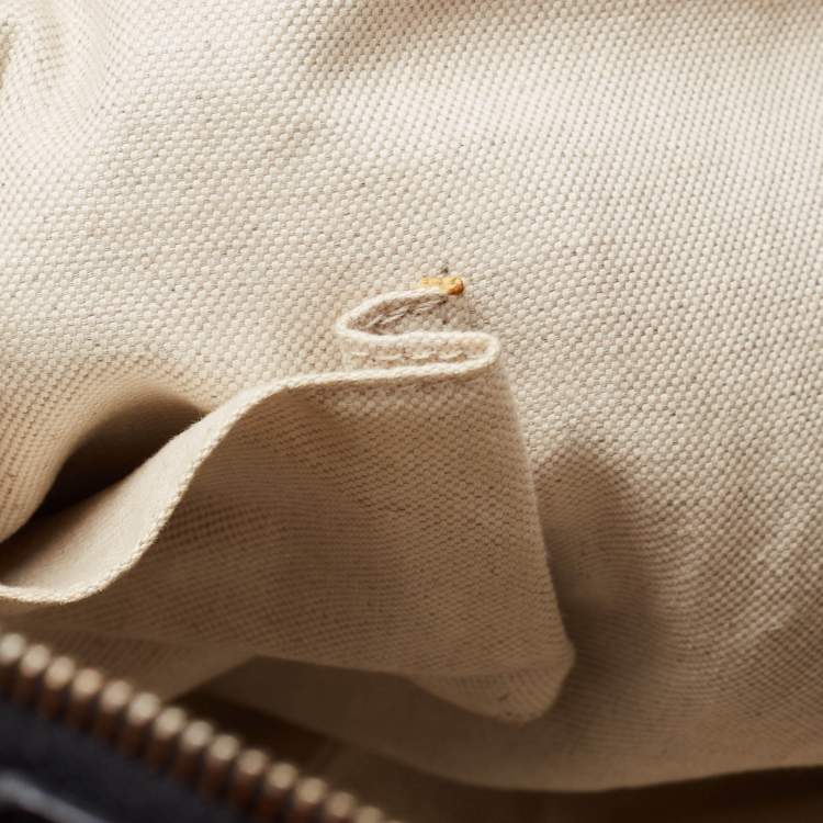 Pre Owned Gucci Beige/Black GG Canvas and Leather Hobo