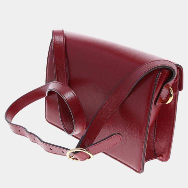 Pre Owned Gucci Red Leather Shoulder Bag (589474)
