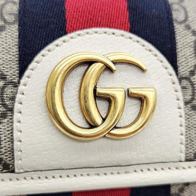 Pre Owned Gucci Brown/White GG Canvas Web Ophidia Belt Bag 