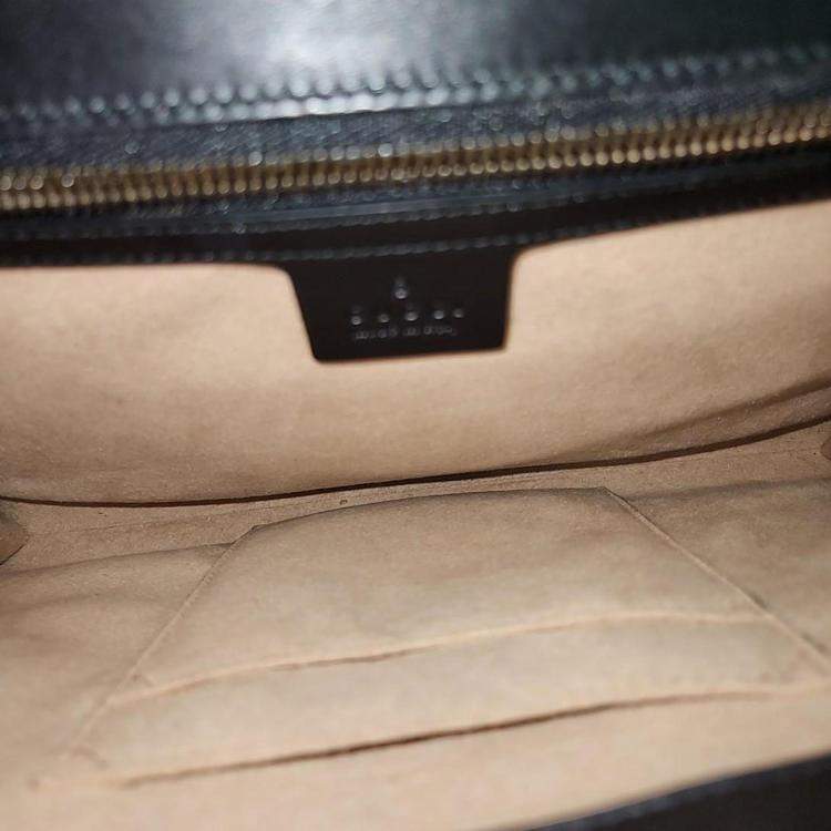 Pre Owned Gucci Black leather Queen Margaret Clutch 