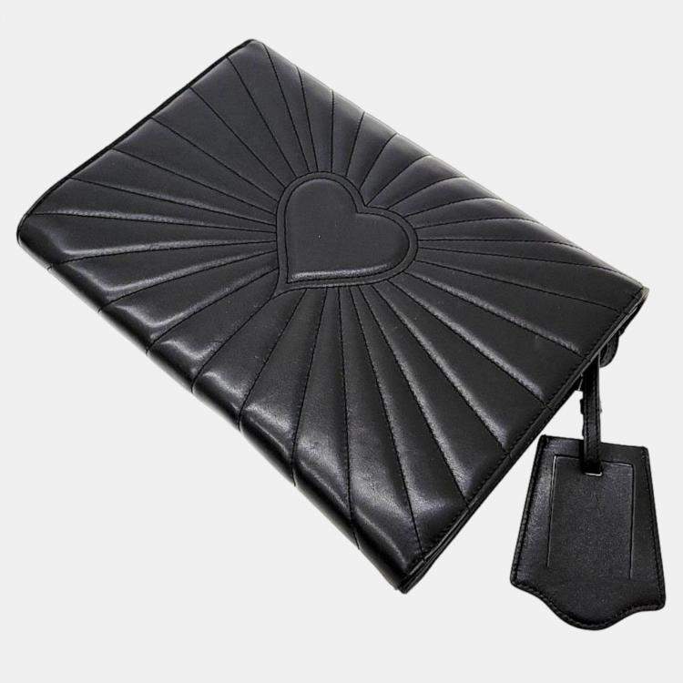 Pre Owned Gucci Black leather Queen Margaret Clutch 