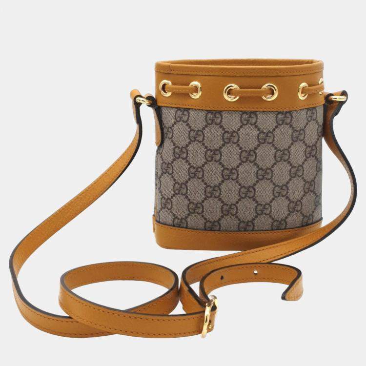 Pre Owned Gucci x EXO KAI ophidia printed GG coated canvas mini bucket bag