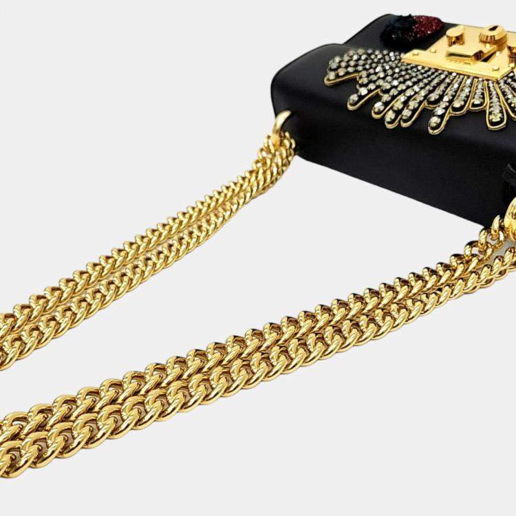 Pre Owned Gucci Padlock Leather Shoulder Bag (432182)