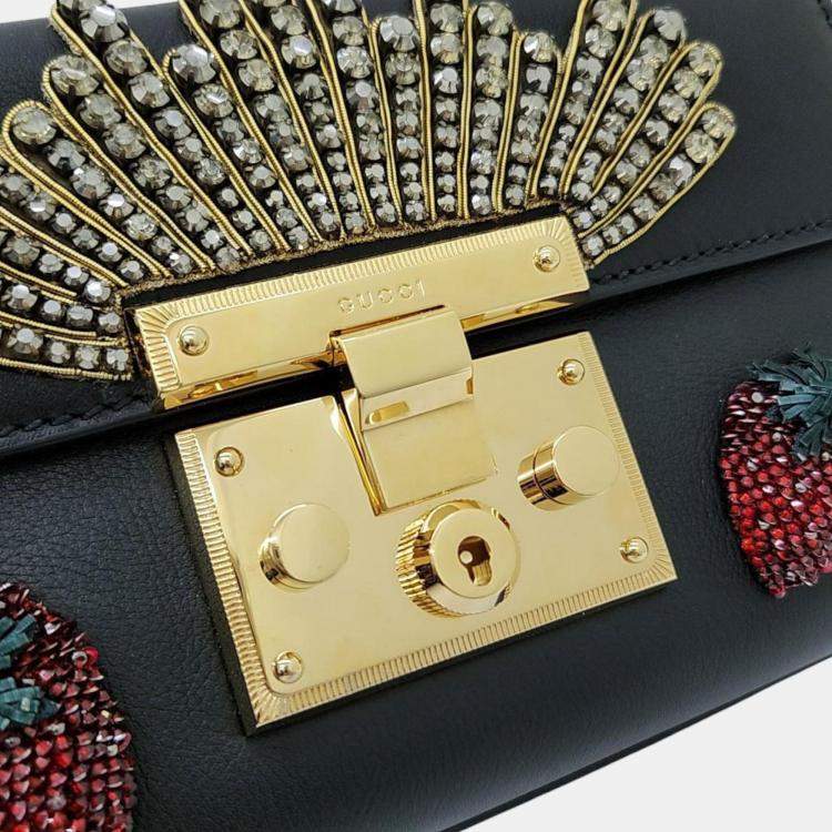 Pre Owned Gucci Padlock Leather Shoulder Bag (432182)