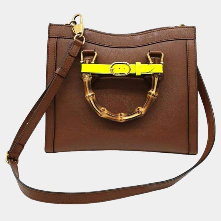 Pre Owned Gucci Diana Bamboo Tote Bag Small (660195)