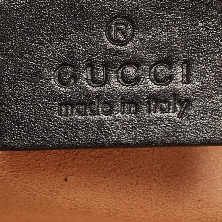 Pre Owned Gucci Black Matelassé Leather GG Marmont Belt Bag