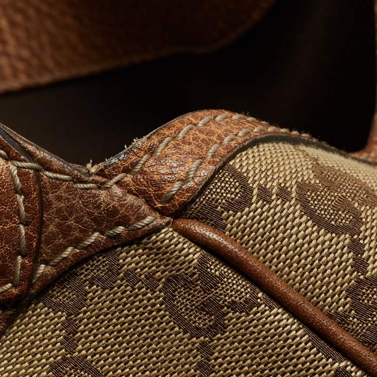 مملوكة مسبقًا Gucci Beige/Brown GG Canvas and Leather Large New Pelham Shoulder Bag