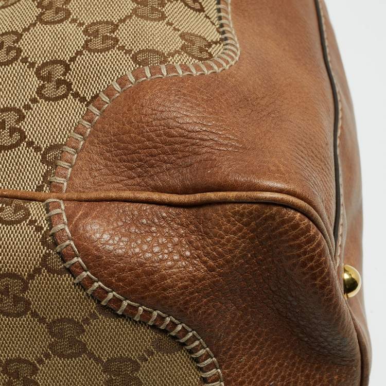 مملوكة مسبقًا Gucci Beige/Brown GG Canvas and Leather Large New Pelham Shoulder Bag
