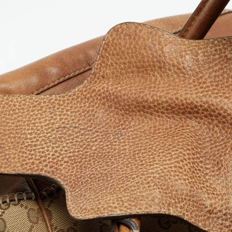 مملوكة مسبقًا Gucci Beige/Brown GG Canvas and Leather Large New Pelham Shoulder Bag