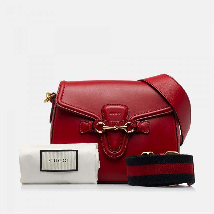 Pre Owned Gucci Leather Lady Web Crossbody Bag