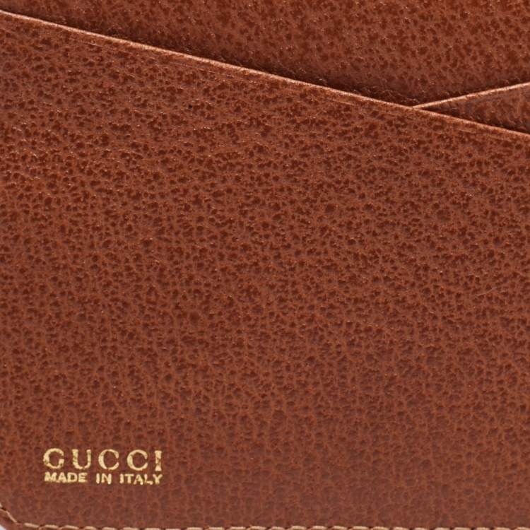 Pre Owned Gucci Brown Leather Card Holder