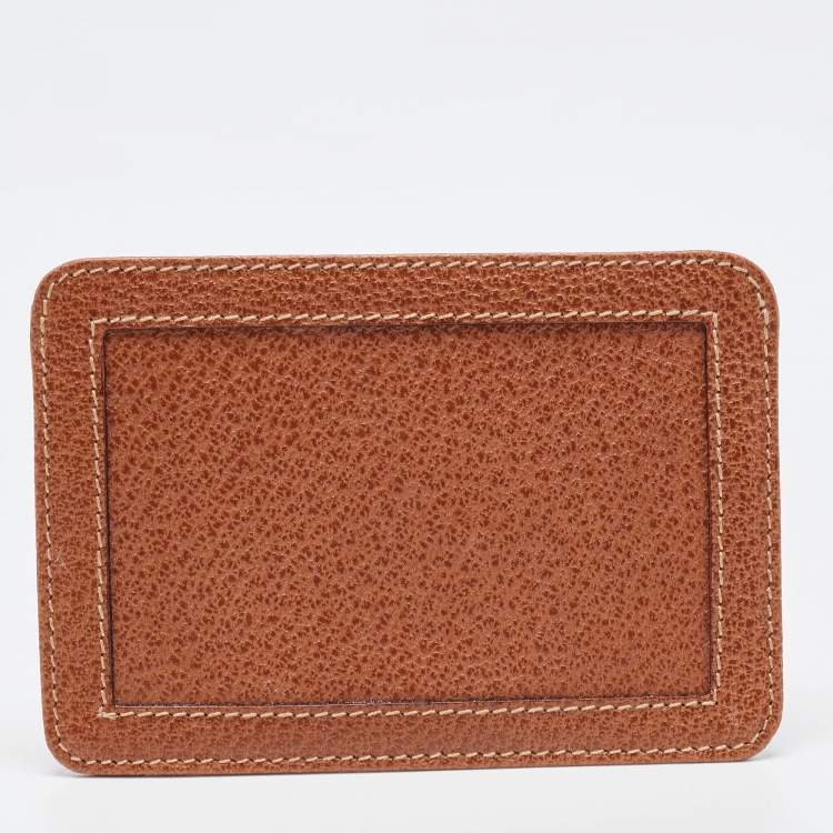 Pre Owned Gucci Brown Leather Card Holder