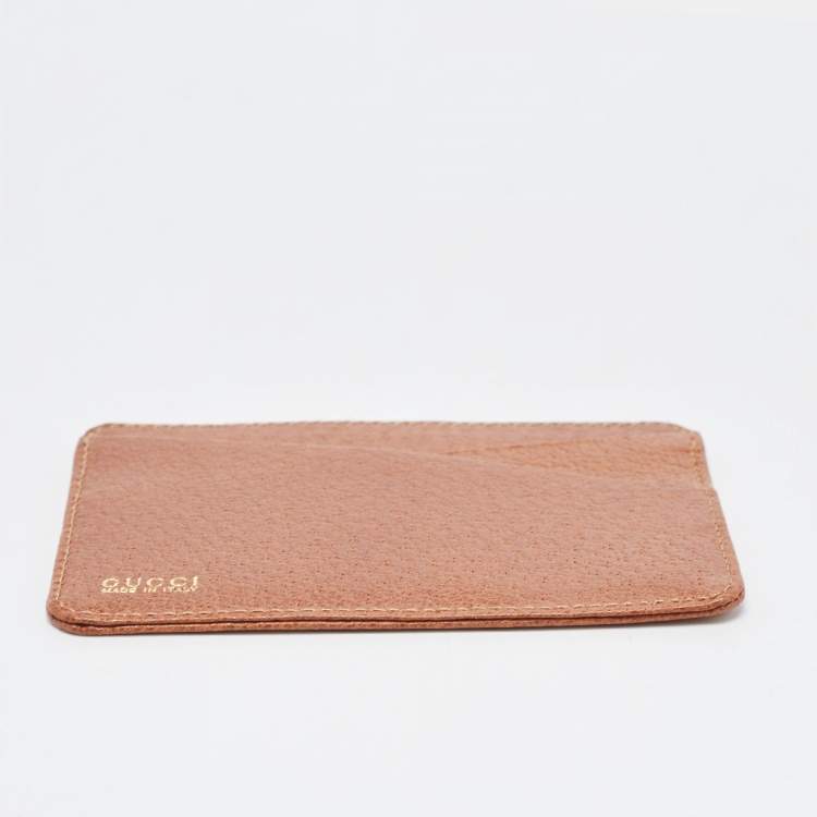 Pre Owned Gucci Brown Leather Card Holder