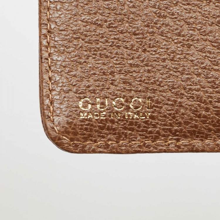 Pre Owned Gucci Brown Leather Slim Card Holder