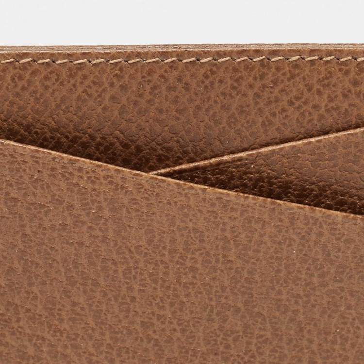 Pre Owned Gucci Brown Leather Slim Card Holder
