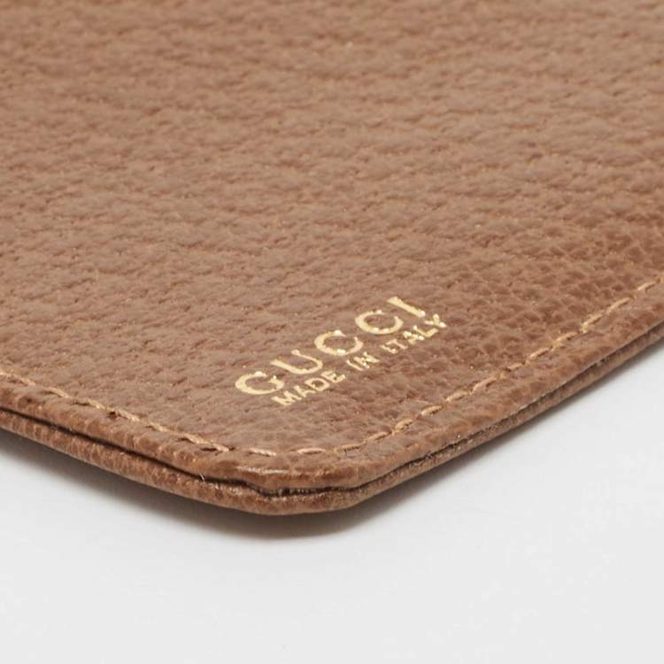 Pre Owned Gucci Brown Leather Slim Card Holder