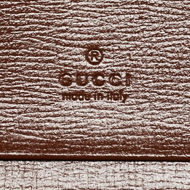 Pre Owned Gucci Brown/Beige GG Supreme Canvas and Leather Horsebit 1955 Flap Card Case
