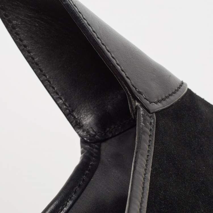 Pre Owned Gucci Black Suede and Leather Jackie O Hobo