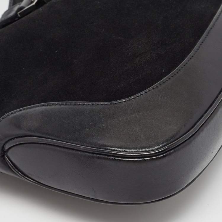 Pre Owned Gucci Black Suede and Leather Jackie O Hobo