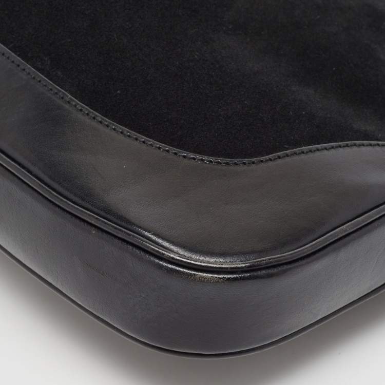 Pre Owned Gucci Black Suede and Leather Jackie O Hobo