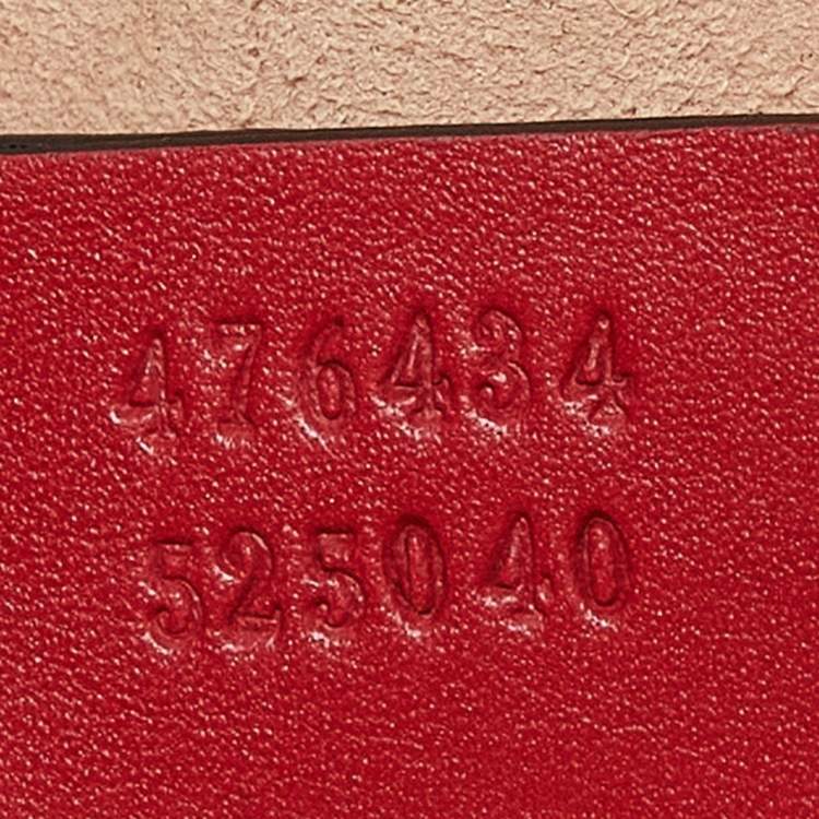 Pre Owned Gucci Red Matelassé Leather GG Marmont Belt Bag