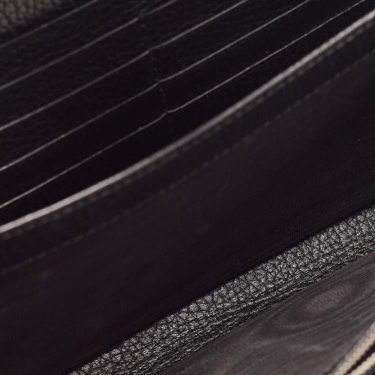 Pre Owned Gucci Black Leather Dionysus Crystals Wallet On Chain