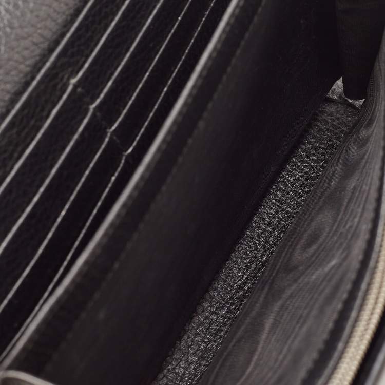 Pre Owned Gucci Black Leather Dionysus Crystals Wallet On Chain