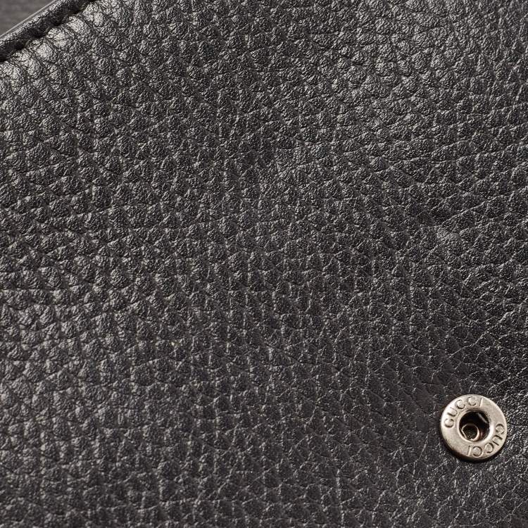 Pre Owned Gucci Black Leather Dionysus Crystals Wallet On Chain