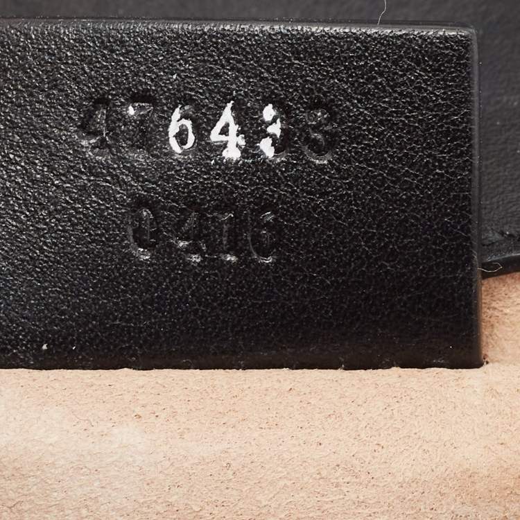 Pre Owned Gucci Black Matelassé Leather Super Mini GG Marmont Shoulder Bag