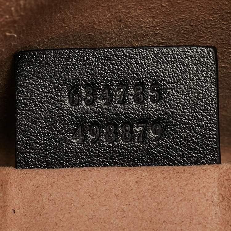 Pre Owned Gucci Black Matelassé Leather Mini GG Marmont Camera Bag