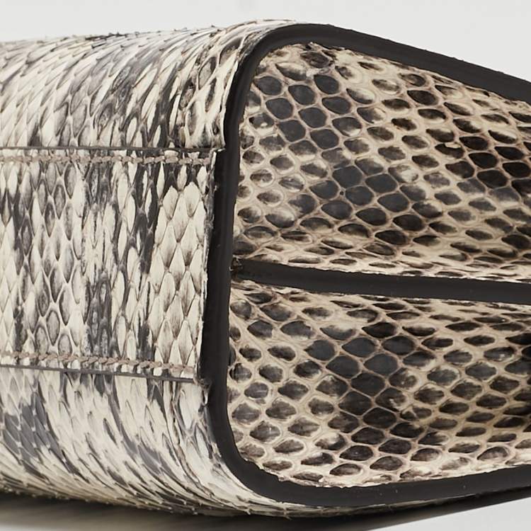 Pre Owned Gucci Black/White Watersnake Leather Small GG Ophidia Shoulder Bag