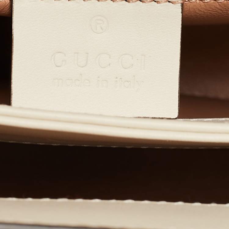 Pre Owned Gucci Black/White Watersnake Leather Small GG Ophidia Shoulder Bag