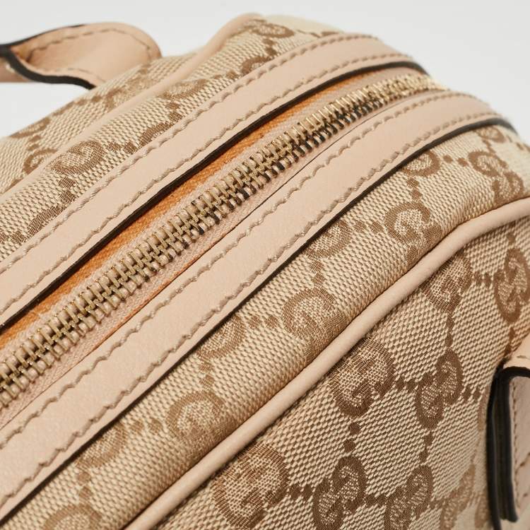 Pre Owned Gucci Beige GG Canvas and Leather New Britt Satchel