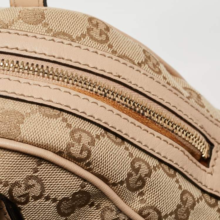Pre Owned Gucci Beige GG Canvas and Leather New Britt Satchel