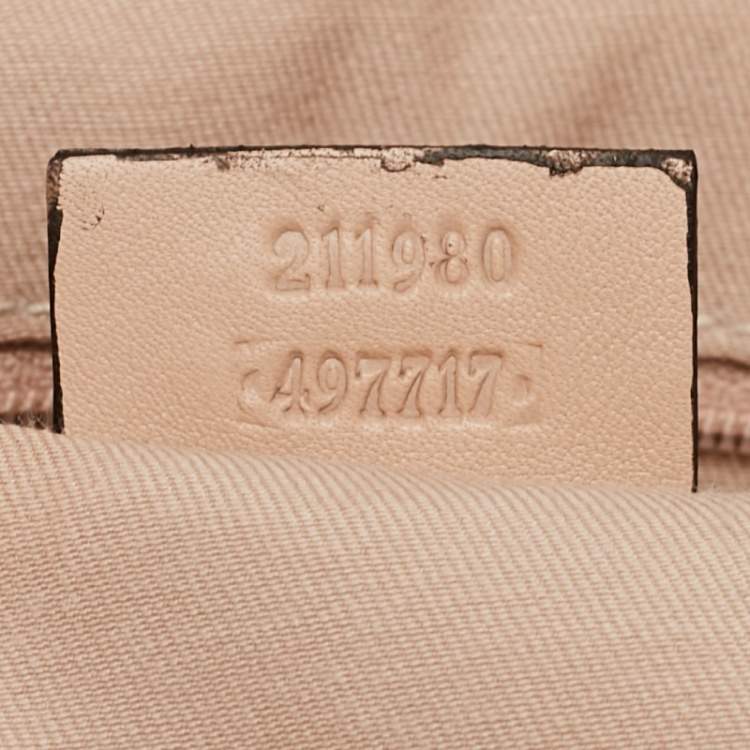 Pre Owned Gucci Beige GG Canvas and Leather New Britt Satchel