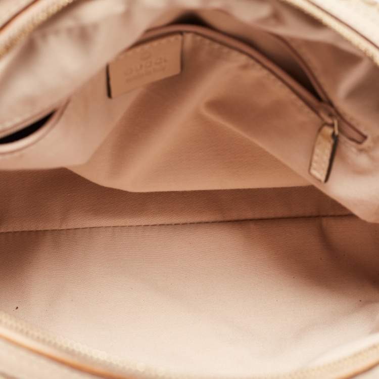 Pre Owned Gucci Beige GG Canvas and Leather New Britt Satchel