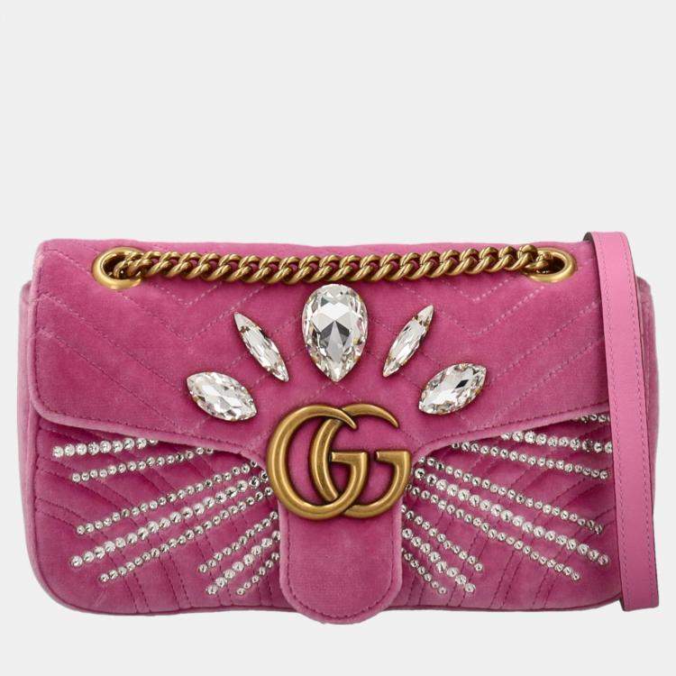 Gucci Marmont Women s Fabric Cross Body Bag Pink One Size