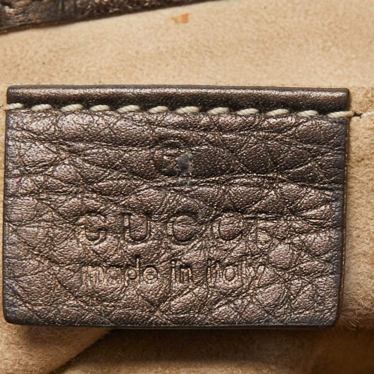 Pre Owned Gucci Dark Green Leather Small 1973 Chain Crossbody Bag