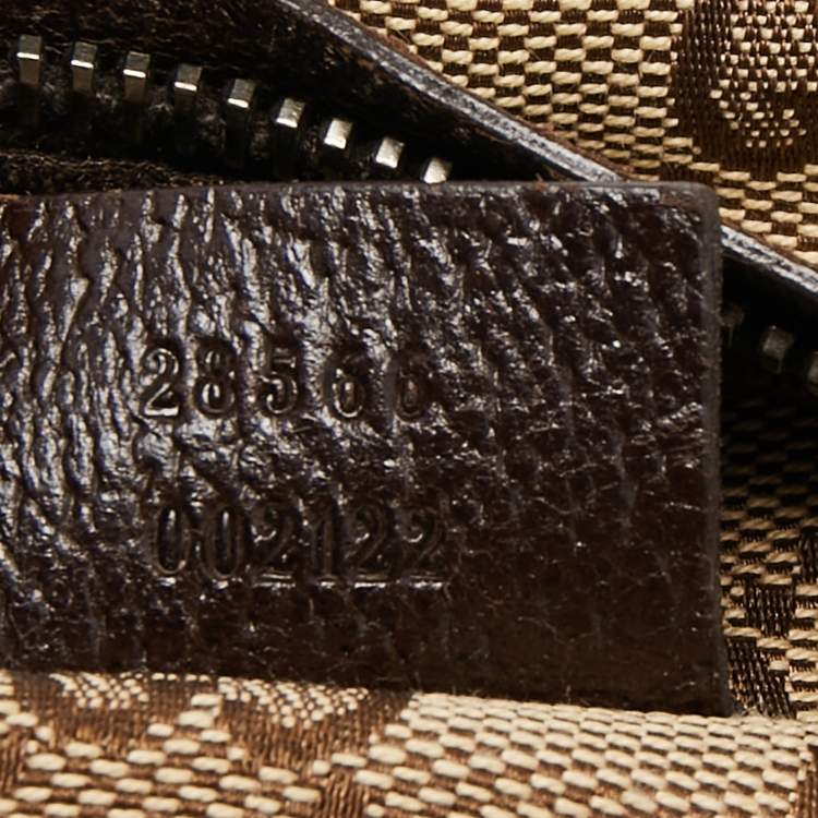 Pre Owned Gucci Brown/Beige GG Canvas and Leather Web Belt Bag