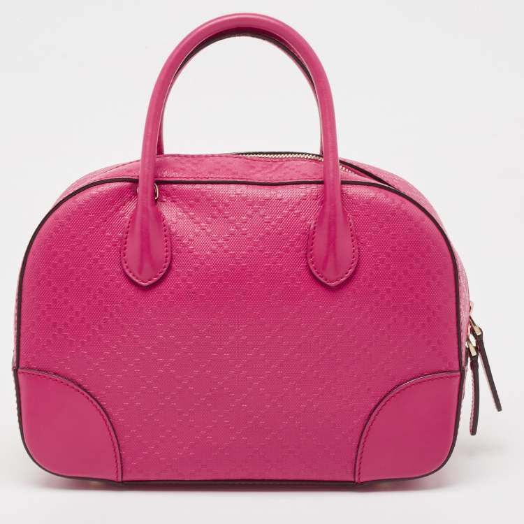 مملوكة مسبقًا Gucci Fuchsia Diamante Leather Dome Satchel