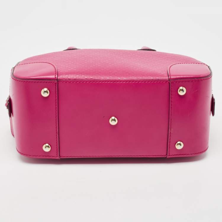 مملوكة مسبقًا Gucci Fuchsia Diamante Leather Dome Satchel