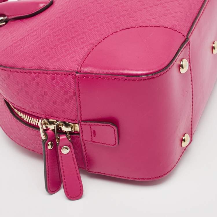 مملوكة مسبقًا Gucci Fuchsia Diamante Leather Dome Satchel
