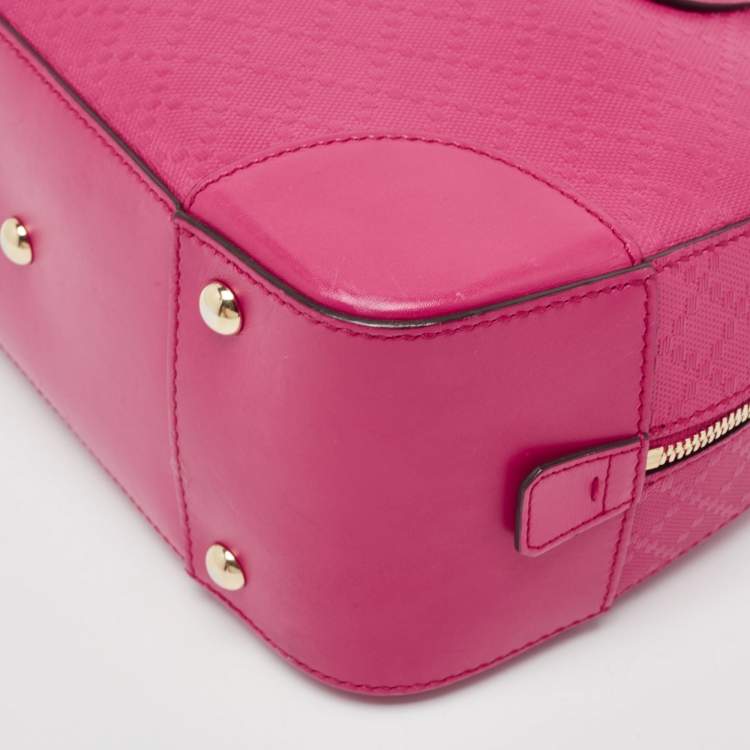 مملوكة مسبقًا Gucci Fuchsia Diamante Leather Dome Satchel
