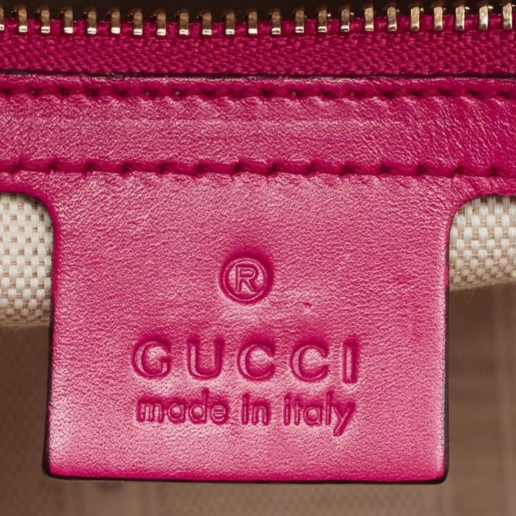 مملوكة مسبقًا Gucci Fuchsia Diamante Leather Dome Satchel