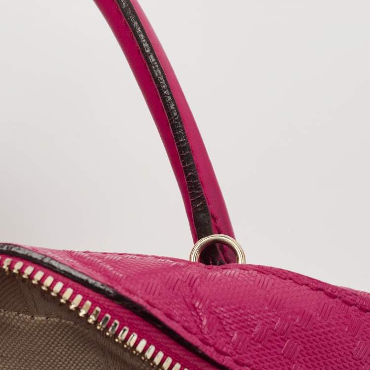 مملوكة مسبقًا Gucci Fuchsia Diamante Leather Dome Satchel