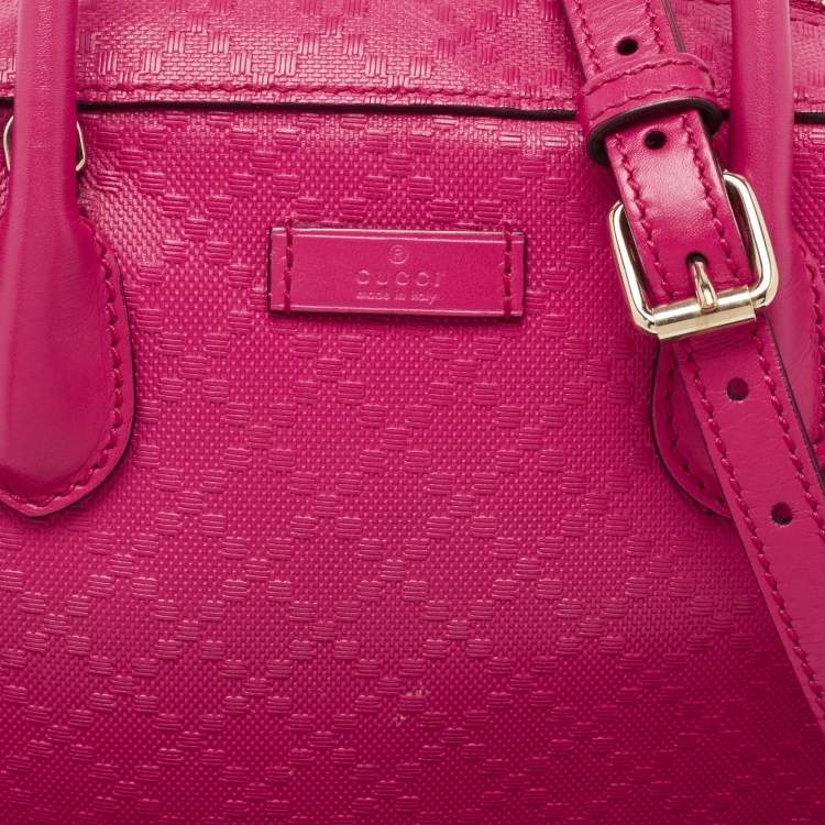 مملوكة مسبقًا Gucci Fuchsia Diamante Leather Dome Satchel