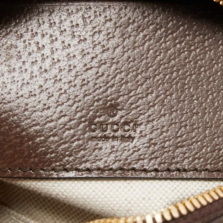 Pre Owned Gucci Beige/Brown GG Supreme Canvas and Leather Mini Ophidia Satchel
