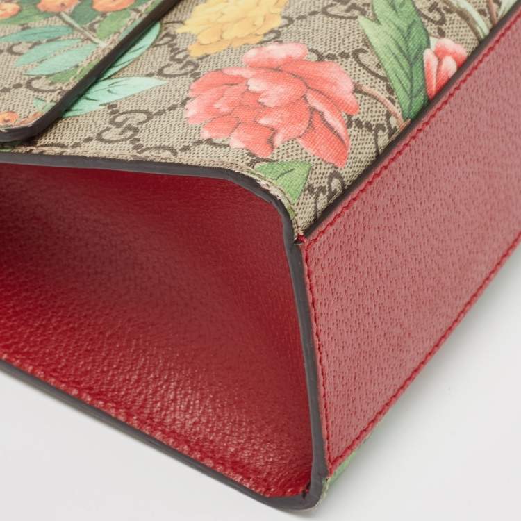Pre Owned Gucci Multicolor Tian Print GG Supreme Canvas Medium Padlock Shoulder Bag