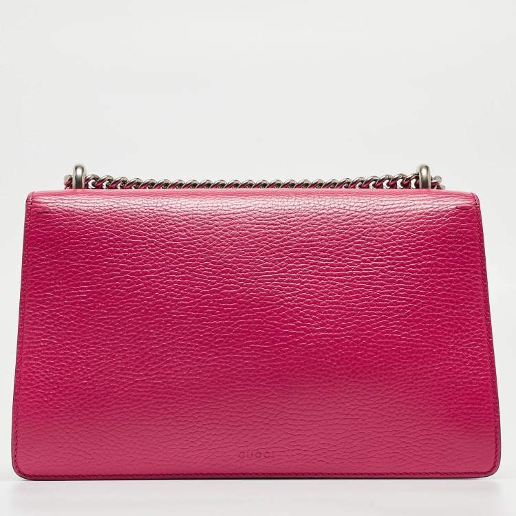 Pre Owned Gucci Pink Leather Small Dionysus Crystals Shoulder Bag